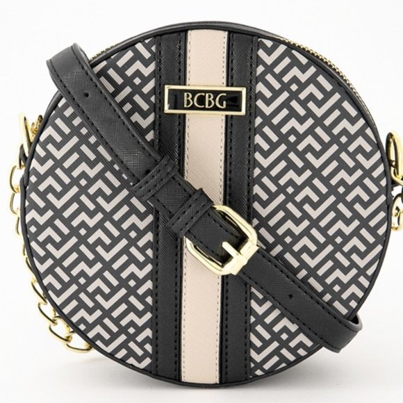 BCBG CROSS BODY BAG SIENNA SIGNATURE BLACK purses - Picture 2 of 15